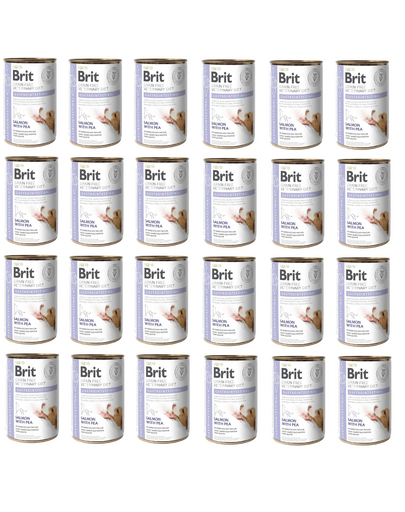 BRIT Veterinary Diet Gastrointestinal Salmon&Pea sistem digestiv sensibil la caini 24x400 g hrana dietetica BRIT Veterinary Diet Gastrointestinal Salmon&Pea sistem digestiv sensibil la caini 24x400 g hrana dietetica