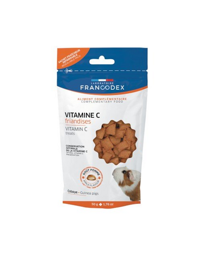 FRANCODEX Recompense cu vitamina C pentru porcușori de Guineea 50 gr FRANCODEX Recompense cu vitamina C pentru porcușori de Guineea 50 gr
