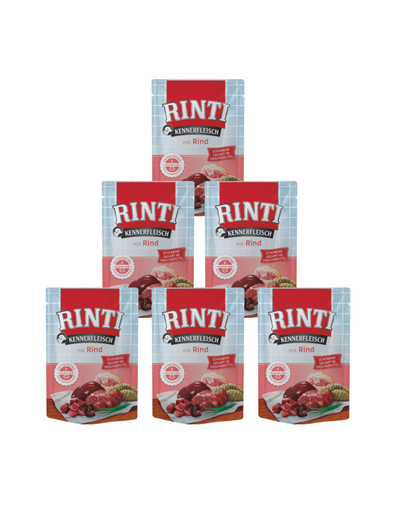 RINTI Kennerfleisch Beef 400 g 5+1 GRATIS hrana plic cu vita pentru caini RINTI Kennerfleisch Beef 400 g 5+1 GRATIS hrana plic cu vita pentru caini