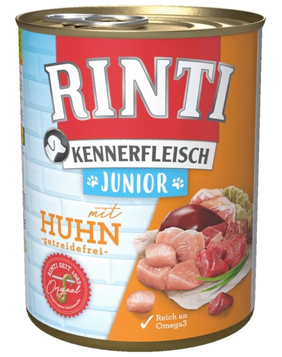 RINTI Kennerfleish Junior Chicken 400 g Conserva hrana catei, cu pui RINTI Kennerfleish Junior Chicken 400 g Conserva hrana catei, cu pui