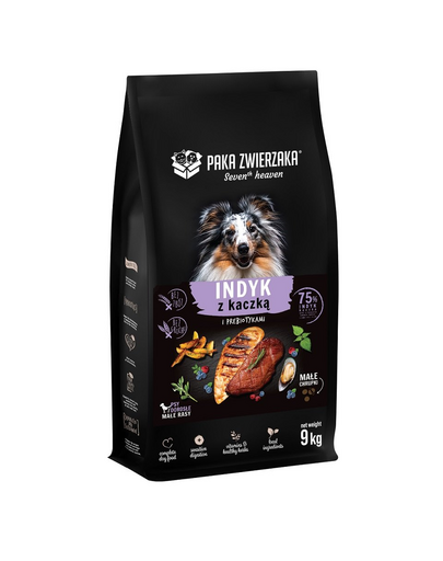 PAKA ZWIERZAKA Seventh Heaven Mini Hrana uscata caini talie mica, cu curcan si rata 9 kg PAKA ZWIERZAKA Seventh Heaven Mini Hrana uscata caini talie mica, cu curcan si rata 9 kg