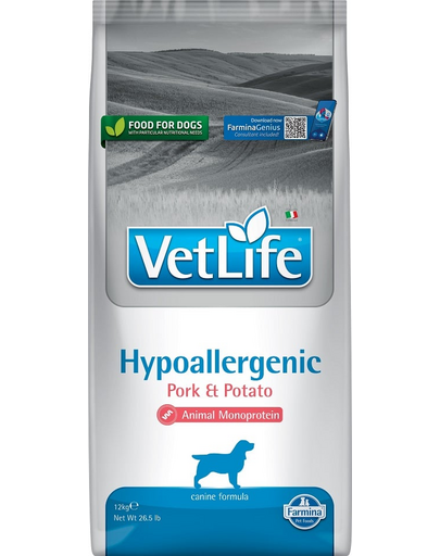 FARMINA VetLife Hypoallergenic Pork Potato Hrana caini adulti, cu porc si cartofi 12kg FARMINA VetLife Hypoallergenic Pork Potato Hrana caini adulti, cu porc si cartofi 12kg