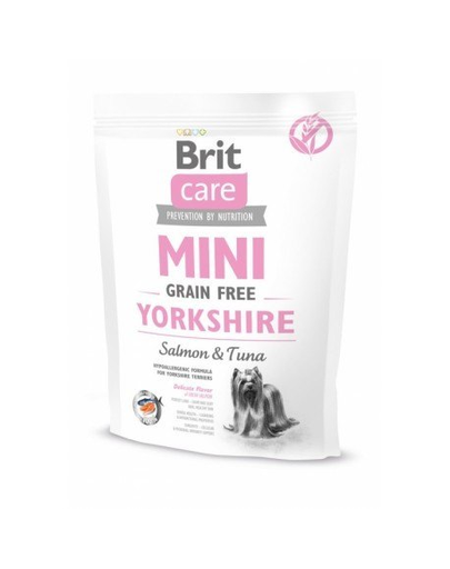 BRIT Care Grain Free Mini Yorkshire hrana uscata caini adulti talie mica, somon si ton 400 g BRIT Care Grain Free Mini Yorkshire hrana uscata caini adulti talie mica, somon si ton 400 g