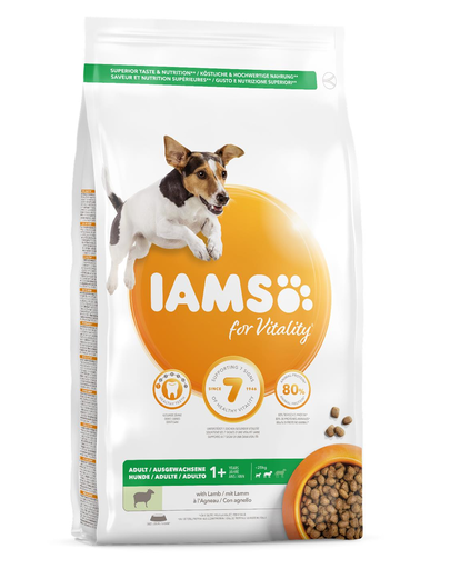 IAMS For Vitality Hrana uscata cu miel pentru cainii adulti de talie mica si medie 12 kg IAMS For Vitality Hrana uscata cu miel pentru cainii adulti de talie mica si medie 12 kg