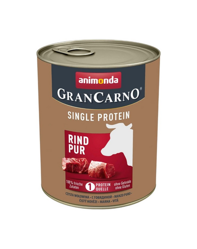 ANIMONDA GranCarno Single Protein Adult Beef pure 800 g conserva monoproteica, vita, pentru caini adulti ANIMONDA GranCarno Single Protein Adult Beef pure 800 g conserva monoproteica, vita, pentru caini adulti