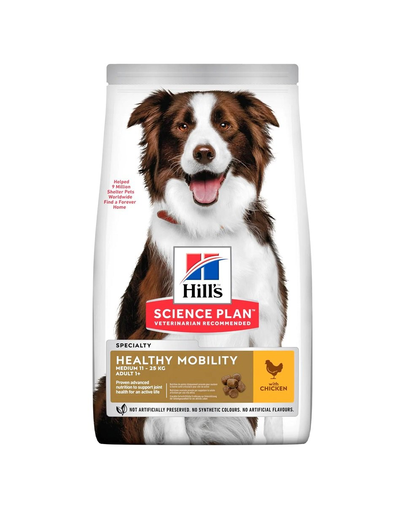 HILL'S Science Plan Canine Adult Healthy Mobility Medium Chicken 14 kg hrana pentru caini de talie mijlocie, cu pui, pentru sustinerea articulatiilor HILL'S Science Plan Canine Adult Healthy Mobility Medium Chicken 14 kg hrana pentru caini de talie mijlocie, cu pui, pentru sustinerea articulatiilor