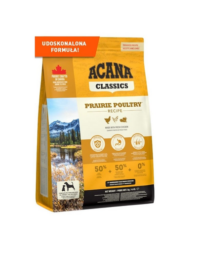 ACANA Classic Prairie Poultry 9,7 kg hrana completa, fara gluten, pentru caini de toate rasele si varstele ACANA Classic Prairie Poultry 9,7 kg hrana completa, fara gluten, pentru caini de toate rasele si varstele