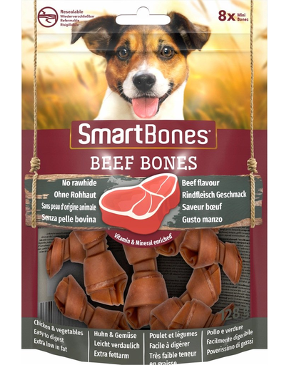 SmartBones Beef Mini recompense pentru câini de talie mică, carne de vită 8 buc. SmartBones Beef Mini recompense pentru câini de talie mică, carne de vită 8 buc.