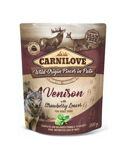 CARNILOVE hrana umeda pentru caini cu vanat si frunze de capsuni 300g CARNILOVE hrana umeda pentru caini cu vanat si frunze de capsuni 300g