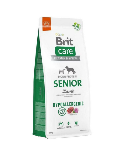 BRIT CARE Hypoallergenic Senior Lamb 12kg Hrana caine senior, cu miel BRIT CARE Hypoallergenic Senior Lamb 12kg Hrana caine senior, cu miel