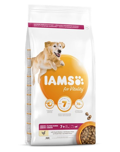 IAMS For Vitality Senior hrana uscata pentru caini seniori de talie mare, cu pui, 3 kg IAMS For Vitality Senior hrana uscata pentru caini seniori de talie mare, cu pui, 3 kg