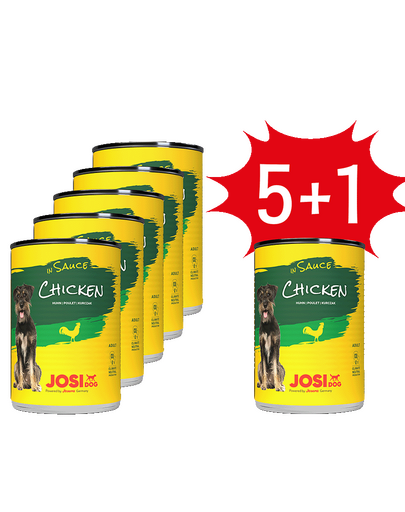 JOSERA JosiDog pui in sos 5x415g hrana caine adult + 1 GRATIS