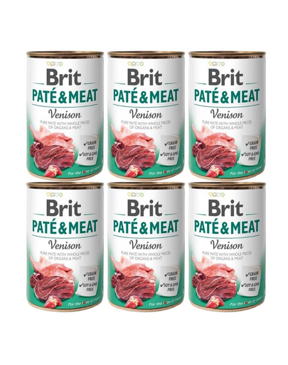 BRIT Pate&Meat venison 6 x 400 g Hrana umeda caini adulti, cu vanat BRIT Pate&Meat venison 6 x 400 g Hrana umeda caini adulti, cu vanat