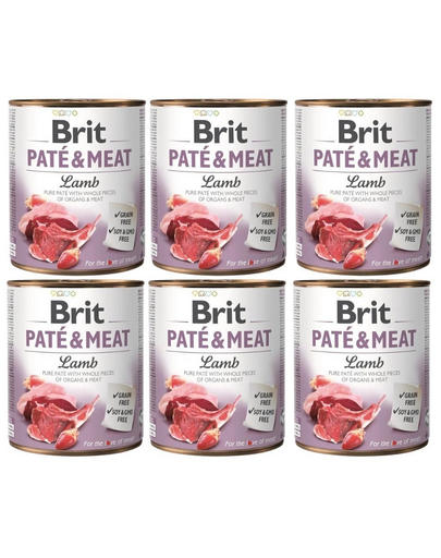 BRIT Pate&Meat lamb 6 x 800 g Conserva pentru caini, pateu cu miel BRIT Pate&Meat lamb 6 x 800 g Conserva pentru caini, pateu cu miel