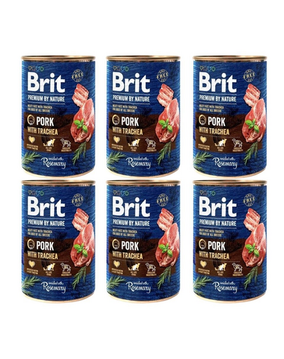BRIT Premium by Nature 6x400 g set conserve hrana caini, porc si esofag BRIT Premium by Nature 6x400 g set conserve hrana caini, porc si esofag