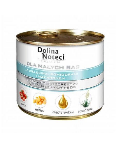 DOLINA NOTECI Premium cu vită, roșii și paste, pentru câini de talie mică 185g DOLINA NOTECI Premium cu vită, roșii și paste, pentru câini de talie mică 185g