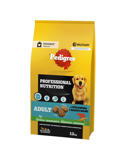 PEDIGREE Adult Professional Nutrition 12 kg cu vita si legume pentru caini talie mare si medie PEDIGREE Adult Professional Nutrition 12 kg cu vita si legume pentru caini talie mare si medie