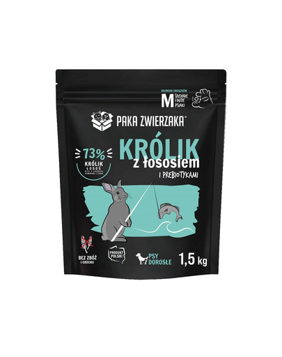 PAKA ZWIERZAKA Seventh Heaven Hrana pentru caini de talie medie, cu iepure si somon 1,5kg PAKA ZWIERZAKA Seventh Heaven Hrana pentru caini de talie medie, cu iepure si somon 1,5kg