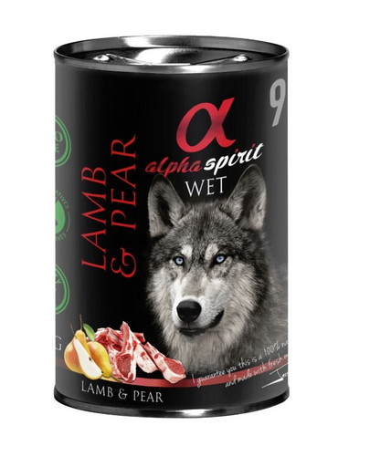 ALPHA SPIRIT Lamb with pear Miel si pere 400 g hrana caini adulti, fara cereale ALPHA SPIRIT Lamb with pear Miel si pere 400 g hrana caini adulti, fara cereale