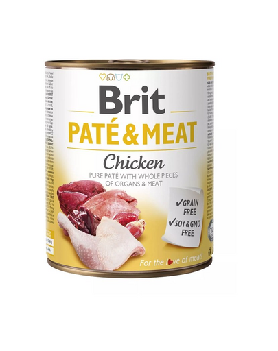 BRIT Pate&Meat chicken 800 g Hrana pentru caini adulti, pateu cu pui BRIT Pate&Meat chicken 800 g Hrana pentru caini adulti, pateu cu pui