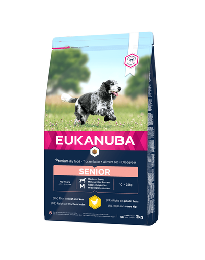 EUKANUBA Caring Senior Medium Breed hrana uscata caini seniori talie medie, bogat in pui 3kg EUKANUBA Caring Senior Medium Breed hrana uscata caini seniori talie medie, bogat in pui 3kg