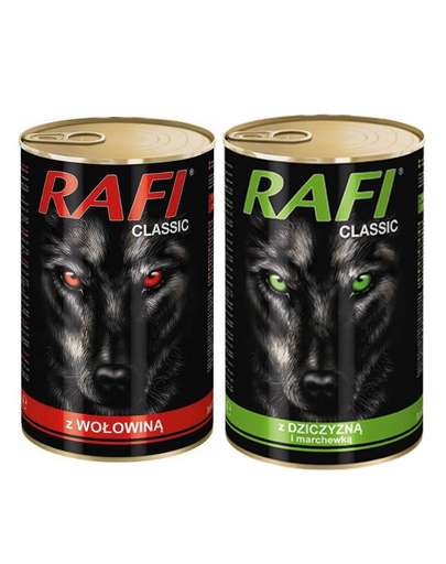 DOLINA NOTECI Rafi Classic Conserve pentru caini, cu vita si vanat 12x800g DOLINA NOTECI Rafi Classic Conserve pentru caini, cu vita si vanat 12x800g