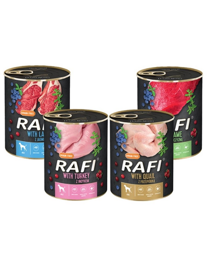 DOLINA NOTECI Rafi Premium Mix Conserve hrana caini adulti, mix sortimente 12x800g DOLINA NOTECI Rafi Premium Mix Conserve hrana caini adulti, mix sortimente 12x800g