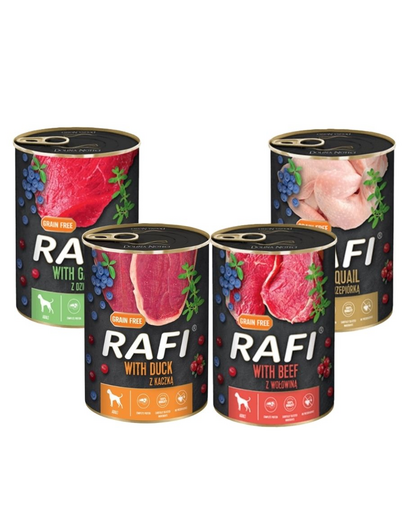 DOLINA NOTECI Rafi Premium Mix Mancare umeda caini, mix sortimente 24x400g DOLINA NOTECI Rafi Premium Mix Mancare umeda caini, mix sortimente 24x400g