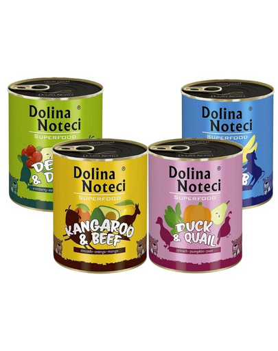 DOLINA NOTECI Superfood Set conserve hrana umeda caini, sortimente mixte 12x800g DOLINA NOTECI Superfood Set conserve hrana umeda caini, sortimente mixte 12x800g