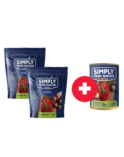SIMPLY FROM NATURE Snack caini, cal si cartofi 2 x 200g + conserva hrana caini, cal si cartofi GRATIS SIMPLY FROM NATURE Snack caini, cal si cartofi 2 x 200g + conserva hrana caini, cal si cartofi GRATIS