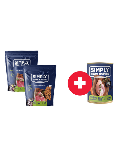 SIMPLY FROM NATURE Recompense caini, vita si prune 2 x 300g + conserva rata si morcov GRATIS SIMPLY FROM NATURE Recompense caini, vita si prune 2 x 300g + conserva rata si morcov GRATIS