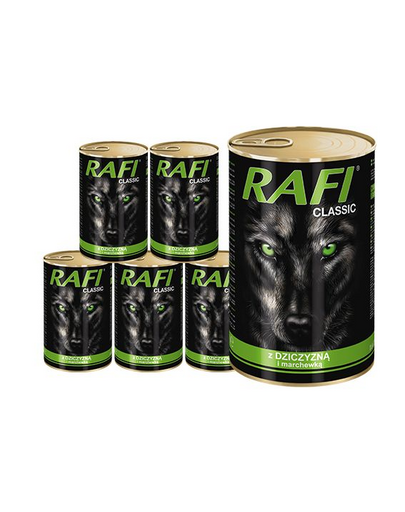 DOLINA NOTECI Rafi Classic Conserve caine adult, cu vanat si morcovi 20x1240g DOLINA NOTECI Rafi Classic Conserve caine adult, cu vanat si morcovi 20x1240g