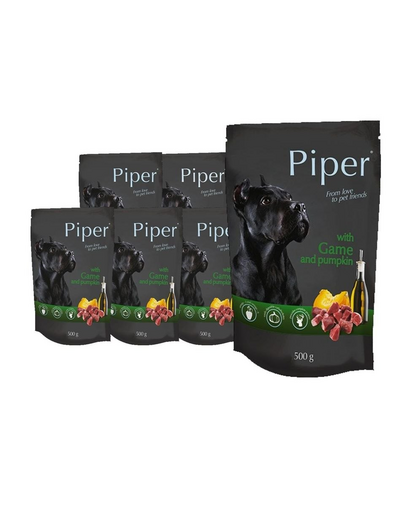 DOLINA NOTECI PIPER Plicuri pentru caini, cu vanat si dovleac 10x500 g DOLINA NOTECI PIPER Plicuri pentru caini, cu vanat si dovleac 10x500 g