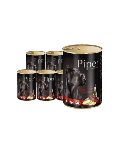DOLINA NOTECI PIPER Set conserve caine, cu ficat de vita si cartofi 24x400 g DOLINA NOTECI PIPER Set conserve caine, cu ficat de vita si cartofi 24x400 g