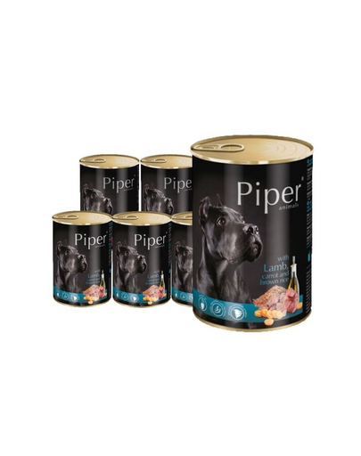 DOLINA NOTECI PIPER Mancare umeda pentru caini adulti, cu miel, morcovi si orez brun 24x400 g DOLINA NOTECI PIPER Mancare umeda pentru caini adulti, cu miel, morcovi si orez brun 24x400 g