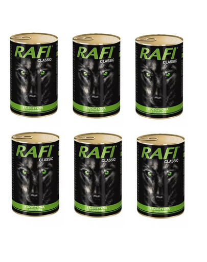 DOLINA NOTECI Rafi Classic hrana umeda caini adulti, cu carne de vanat 1240 g x 6 buc. DOLINA NOTECI Rafi Classic hrana umeda caini adulti, cu carne de vanat 1240 g x 6 buc.