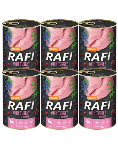 DOLINA NOTECI RAFI Conserve pentru caini adulti, cu curcan 6x800 g DOLINA NOTECI RAFI Conserve pentru caini adulti, cu curcan 6x800 g
