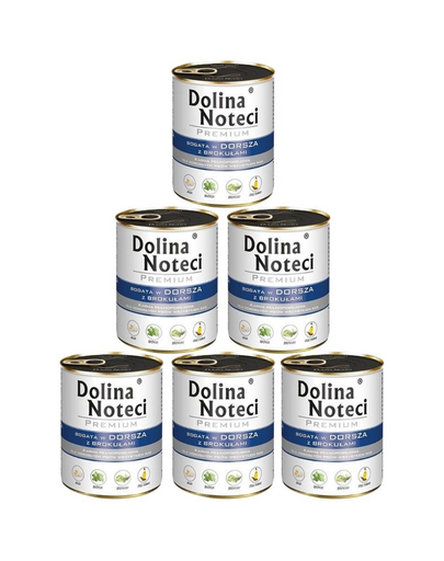 DOLINA NOTECI Premium Bogata in cod si broccoli 6x800g conserve hrana caini DOLINA NOTECI Premium Bogata in cod si broccoli 6x800g conserve hrana caini