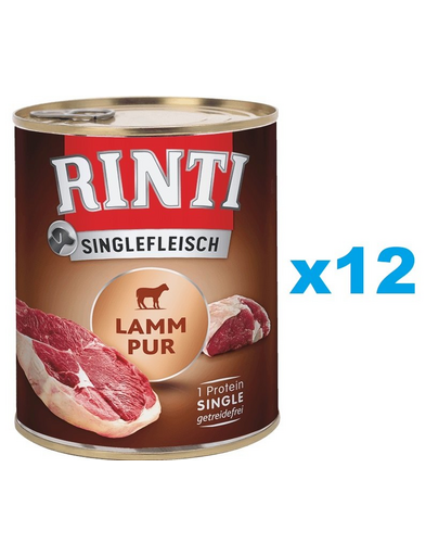 RINTI Singlefleisch Lamb Pure miel 12x800 g aliment caini, monoproteic RINTI Singlefleisch Lamb Pure miel 12x800 g aliment caini, monoproteic