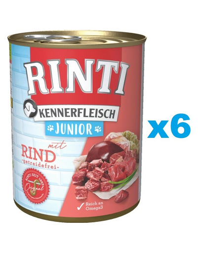 RINTI Kennerfleish Junior Beef 6x400 g conserve alimente catei, vita RINTI Kennerfleish Junior Beef 6x400 g conserve alimente catei, vita