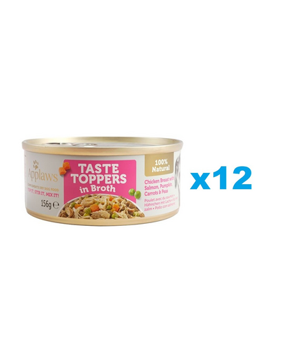 APPLAWS Taste Toppers Hrana pentru caini, cu piept de pui, somon, dovleac in sos 12x156 g APPLAWS Taste Toppers Hrana pentru caini, cu piept de pui, somon, dovleac in sos 12x156 g