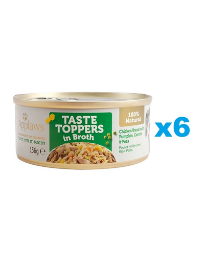APPLAWS Taste Toppers Mancare umeda caine adult, Piept de pui, dovleac, mazare in sos 6x156 g APPLAWS Taste Toppers Mancare umeda caine adult, Piept de pui, dovleac, mazare in sos 6x156 g