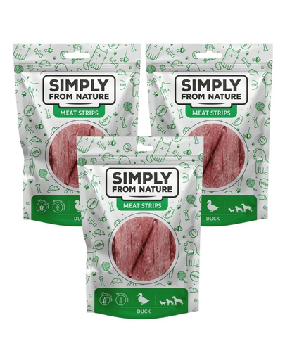 SIMPLY FROM NATURE Meat Strips Benzi carne rata pentru caine 3x80 g SIMPLY FROM NATURE Meat Strips Benzi carne rata pentru caine 3x80 g