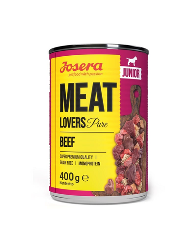 JOSERA Meat Lovers Junior Pure hrana cu vita pentru caini junior 400g JOSERA Meat Lovers Junior Pure hrana cu vita pentru caini junior 400g