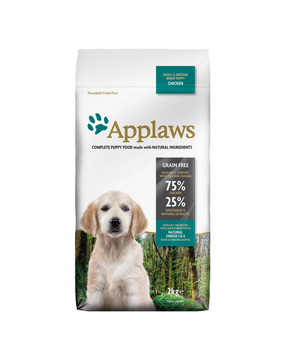 APPLAWS Puppy Small Medium Chicken 6 kg (3x2 kg) Pachet mancare catei, talie mica si medie, cu pui APPLAWS Puppy Small Medium Chicken 6 kg (3x2 kg) Pachet mancare catei, talie mica si medie, cu pui