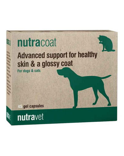 NUTRAVET Nutracoat 45 capsule caini si pisici, suport piele sanatoasa si blana lucioasa NUTRAVET Nutracoat 45 capsule caini si pisici, suport piele sanatoasa si blana lucioasa