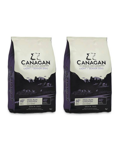 CANAGAN Dog Senior Light Free-Range Chicken 24 kg (2 x 12 kg) hrana caini supraponderali, senior, castrati CANAGAN Dog Senior Light Free-Range Chicken 24 kg (2 x 12 kg) hrana caini supraponderali, senior, castrati