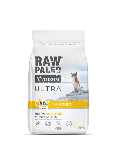 RAW PALEO Ultra Turkey Mini Adult 8kg hrana caini rasa mica, din curcan RAW PALEO Ultra Turkey Mini Adult 8kg hrana caini rasa mica, din curcan