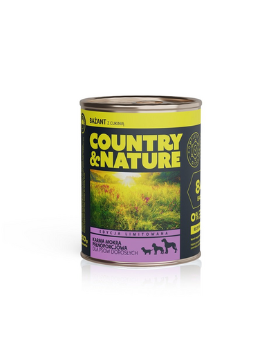 COUNTRY&NATURE Hrana umeda pentru caini, cu fazan si dovlecei 800 g COUNTRY&NATURE Hrana umeda pentru caini, cu fazan si dovlecei 800 g