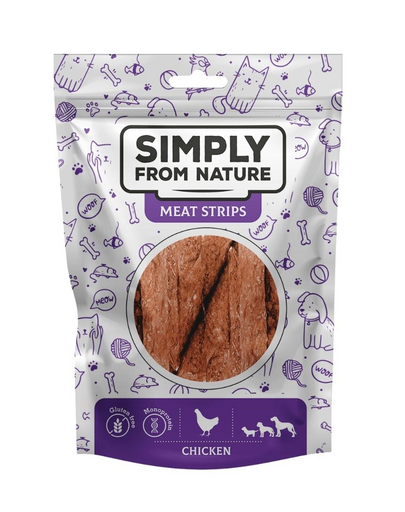 SIMPLY FROM NATURE Meat Strips Recompense fasii pentru caini, cu pui 80 g SIMPLY FROM NATURE Meat Strips Recompense fasii pentru caini, cu pui 80 g